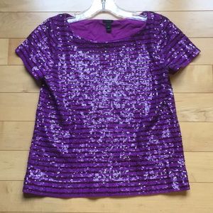J Crew short sleeve sequin top
